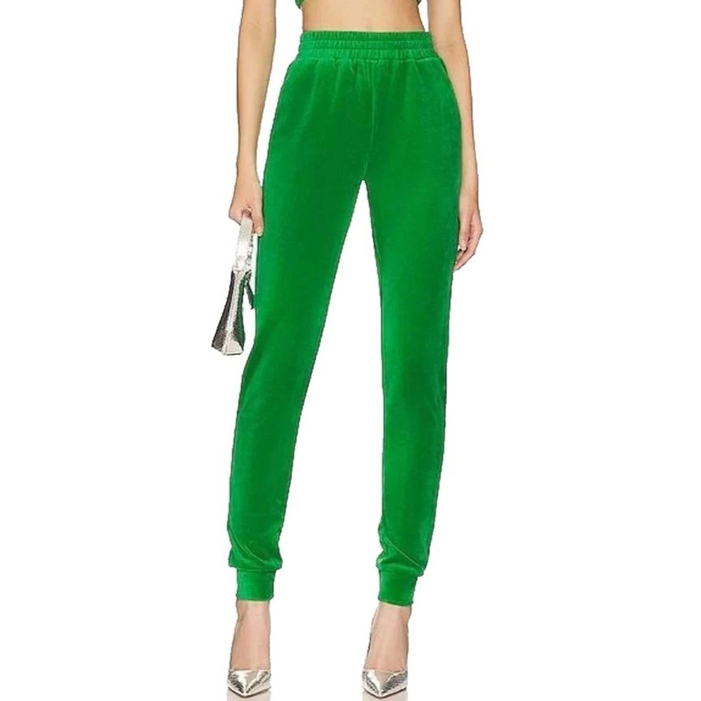 Revolve Superdown Penelope Velour Jogger Pants Size S Jelly Bean Green Lounge